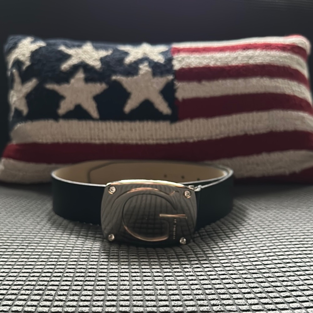 Guess Black Belt with Silver Buckle